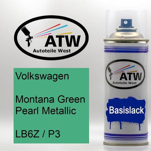 Volkswagen, Montana Green Pearl Metallic, LB6Z / P3: 400ml Sprühdose, von ATW Autoteile West.